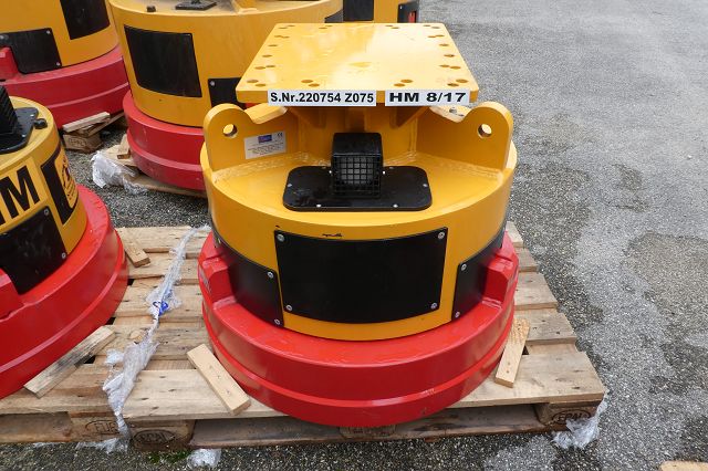 Hydraulikmagnet, Frontalansicht auf Palette